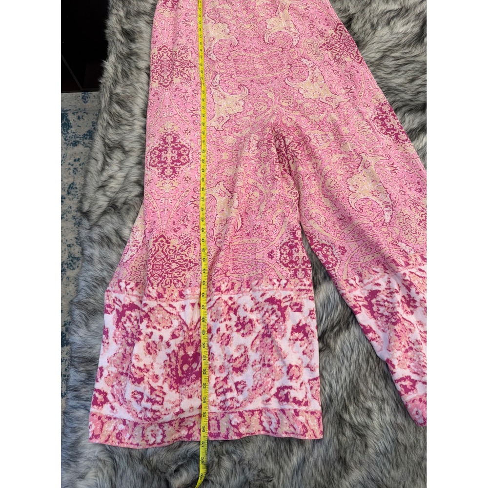 Free People Movement Hot Shot Printed Jumpsuit Pink Paisley Boho Wide Leg M - Picture 6 of 8